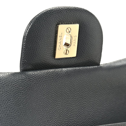 Chanel Caviar Quilted Jumbo Double Flap Dark Grey 7 of 11