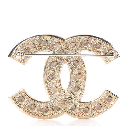 Chanel Pearl Crystal CC Brooch Gold 3 of 5