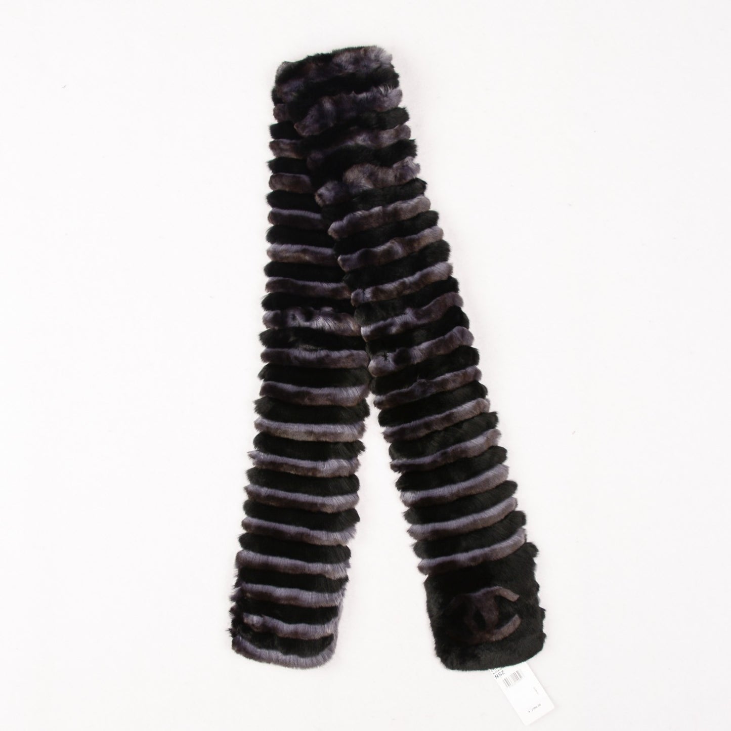 Orylag Rabbit Fur CC Scarf Black Grey