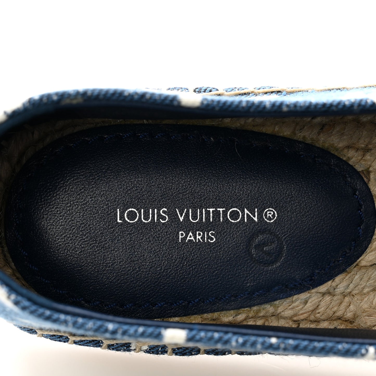 Monogram Denim Starboard Espadrille Flats 38 Blue