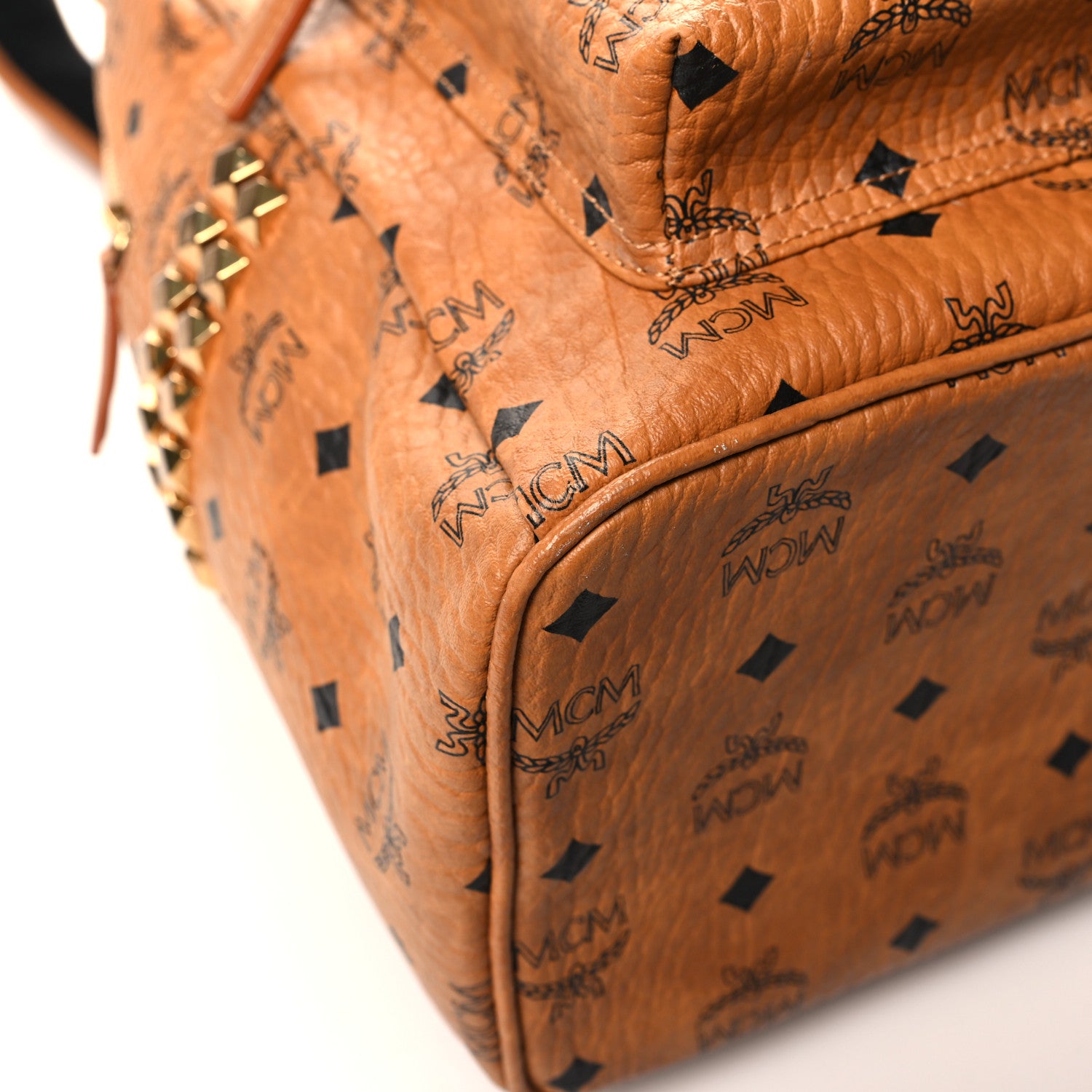 MCM Visetos Medium Side Studs Stark Backpack Cognac 8 of 14