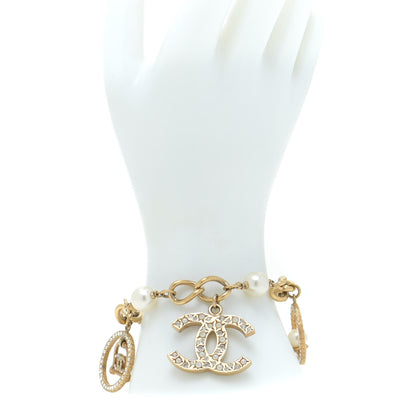 Chanel Pearl Crystal CC Bracelet Gold 2 of 5