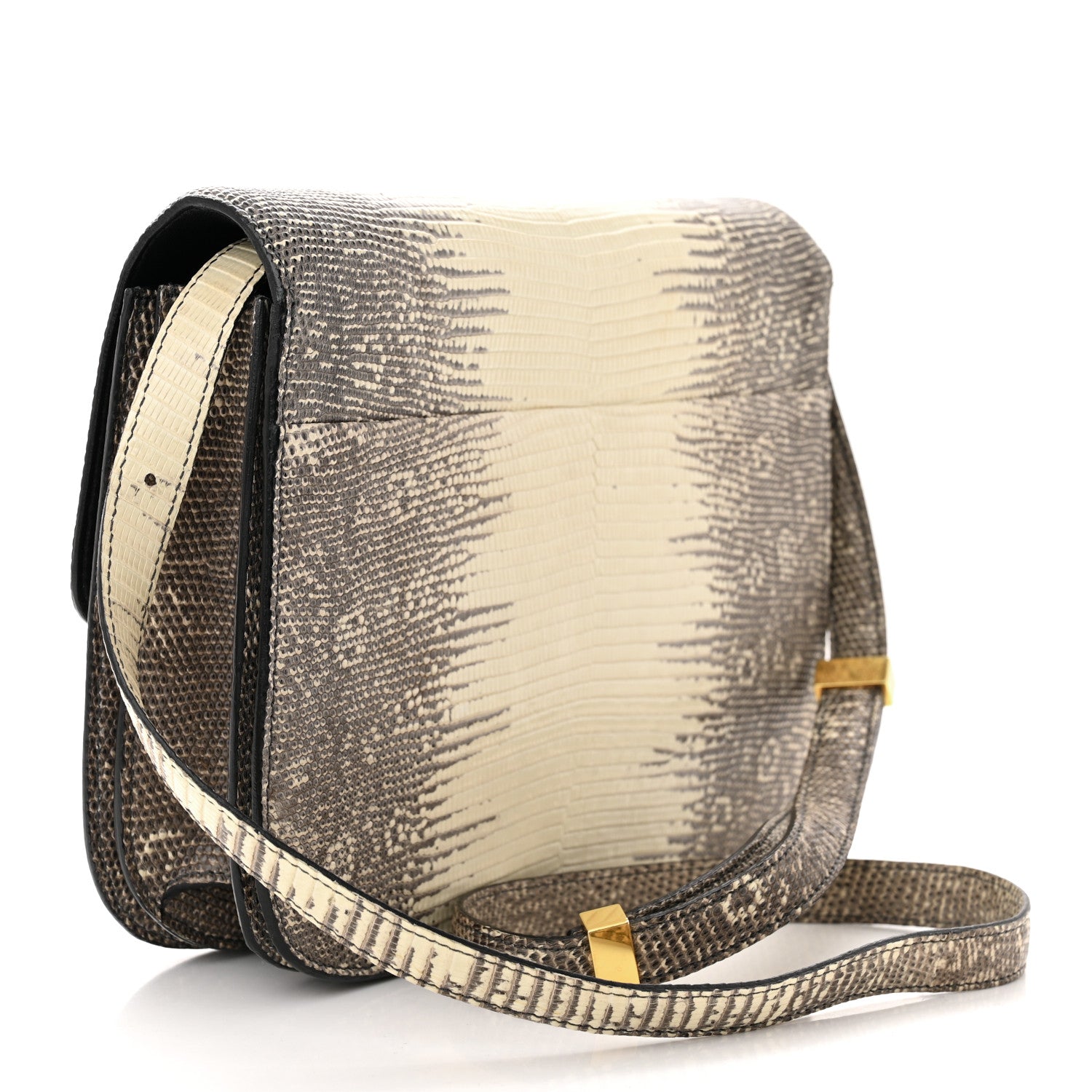 Celine Lizard Medium Classic Box Flap Bag Natural 3 of 12