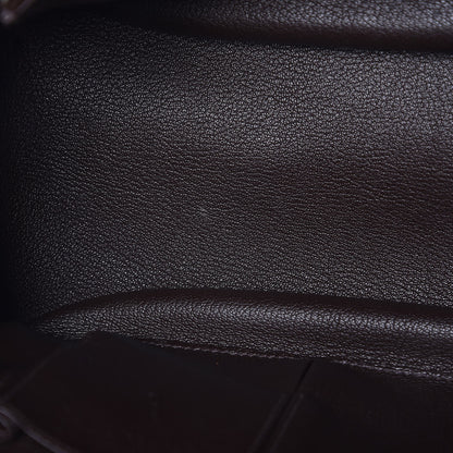 Hermes Taurillon Clemence Jypsiere 37 Chocolate 9 of 10