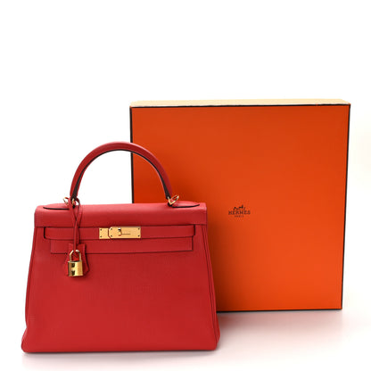 Hermes Togo Kelly Retourne 28 Rouge Casaque 14 of 14