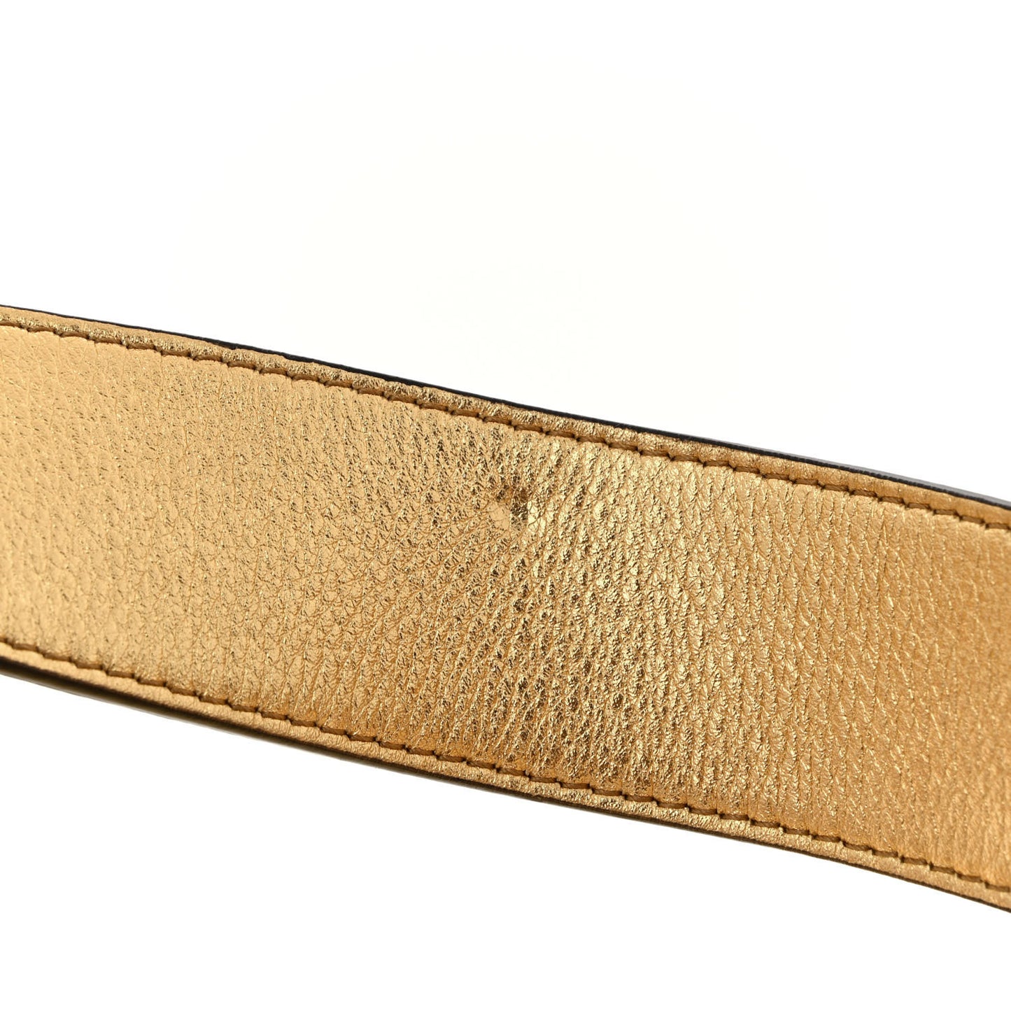 Vitello Catalan Mirror FF 1974 Embossed Large Baguette Gold