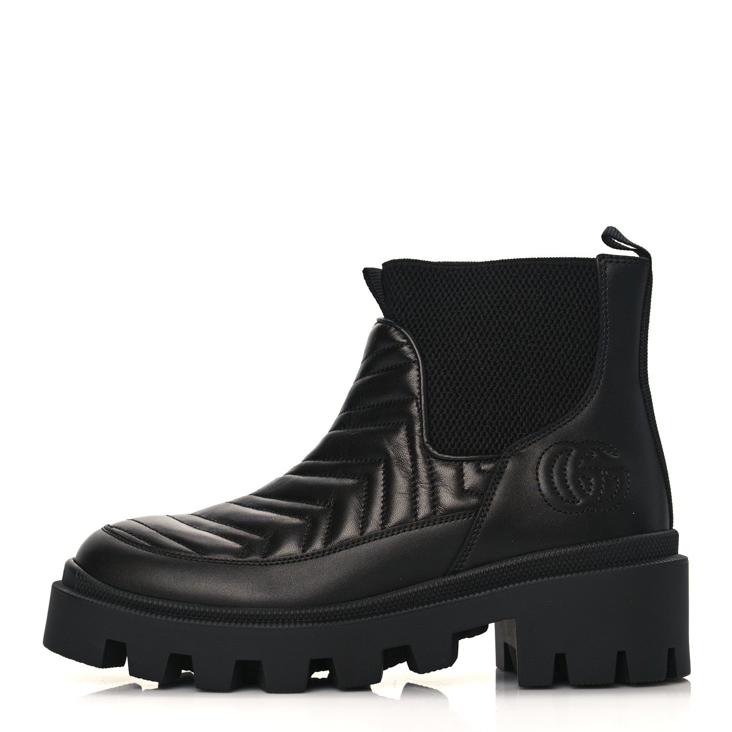 Gucci Calfskin Nappa Matelasse Frances Chelsea Boots 36 Black 1 of 9