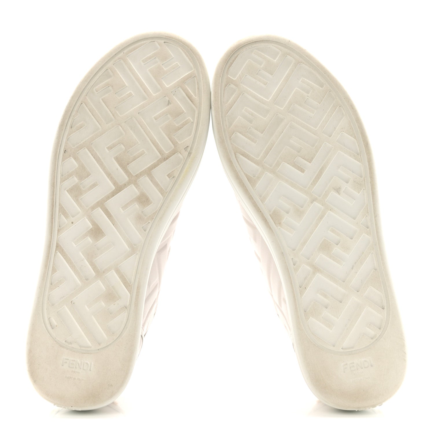 Fendi Lambksin FF Embossed Rise Low Top Sneakers 36.5 Ultra White 10 of 30