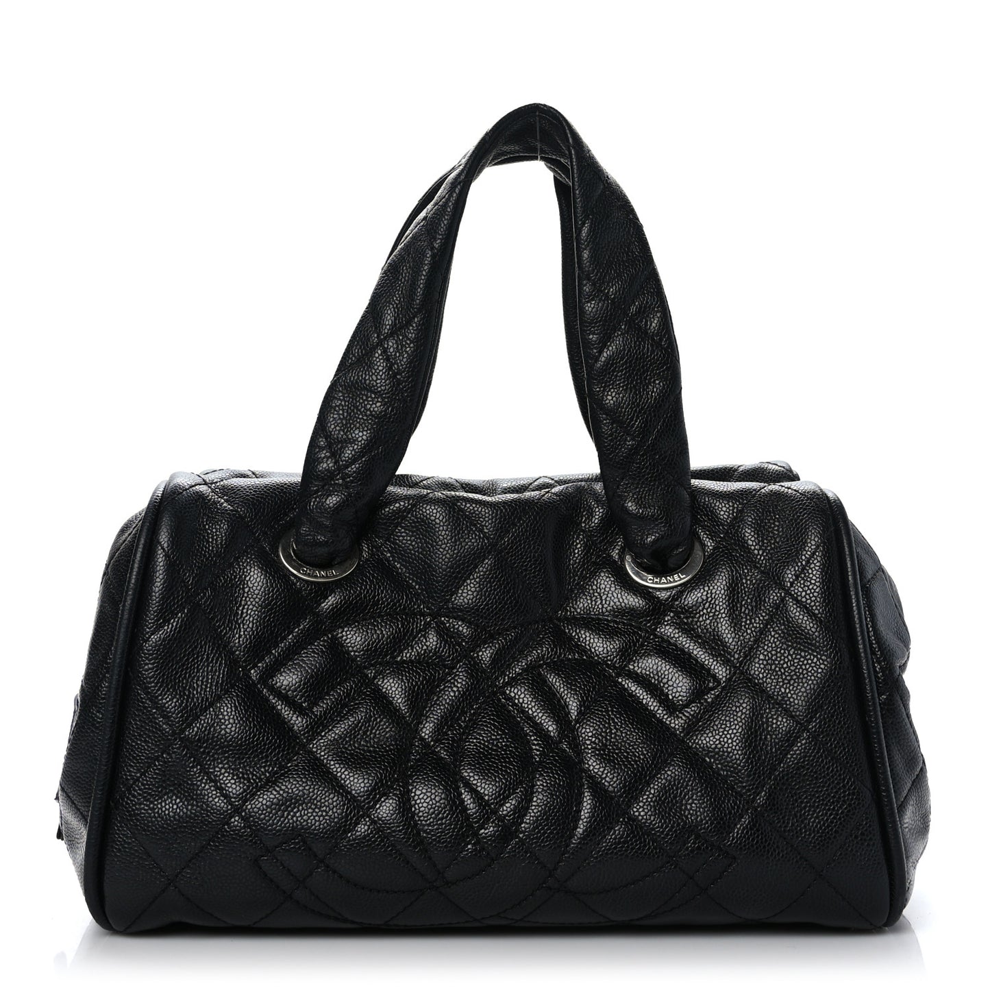 Caviar Quilted CC Timeless Bowler Black