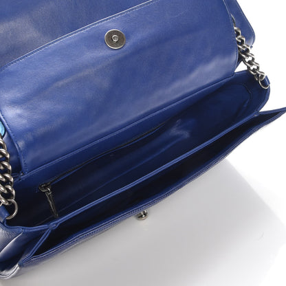 Chanel Lizard Lambskin Quilted Large Perfect Edge Flap Blue 5 of 7