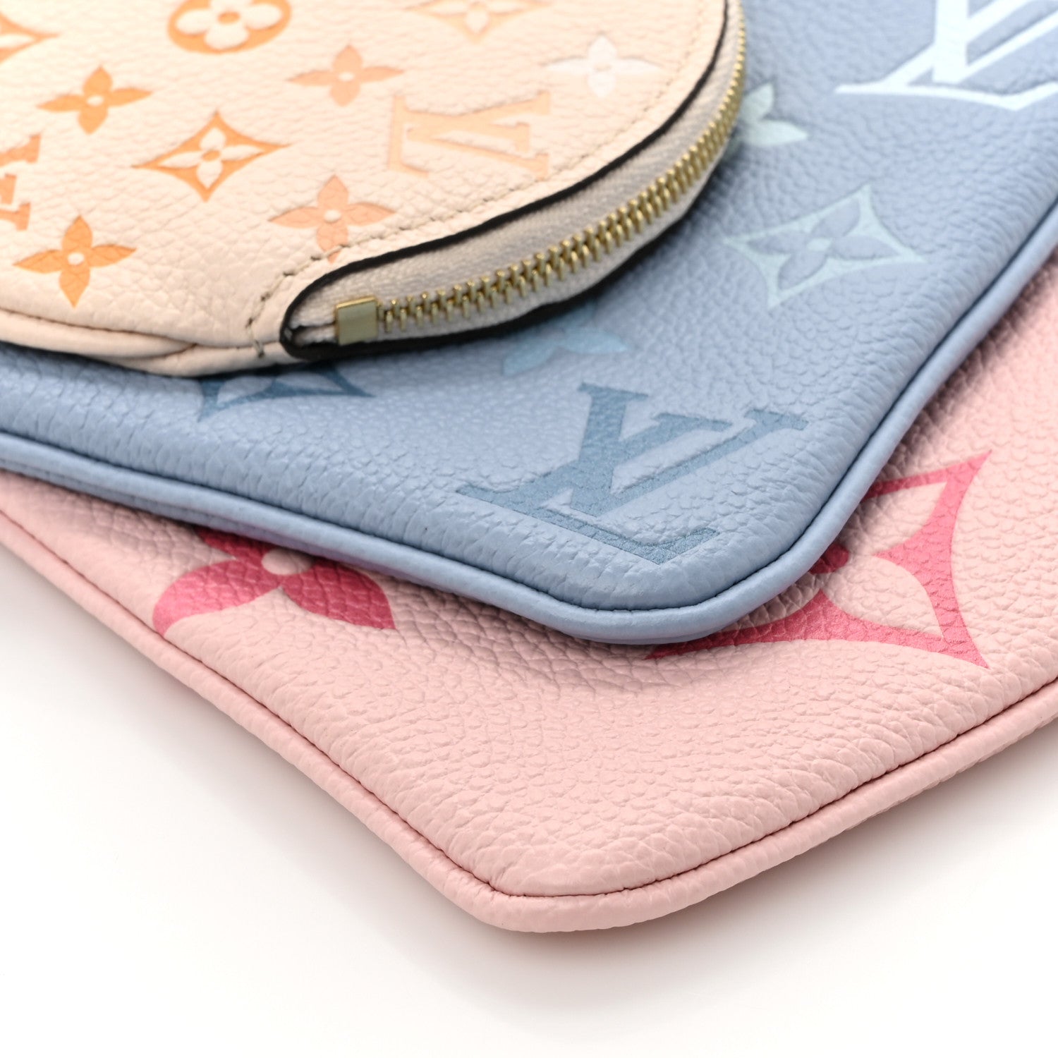 Louis Vuitton Empreinte Monogram Giant By The Pool Trio Pouch Rosebud Summer Blue Cream Saffron 9 of 11