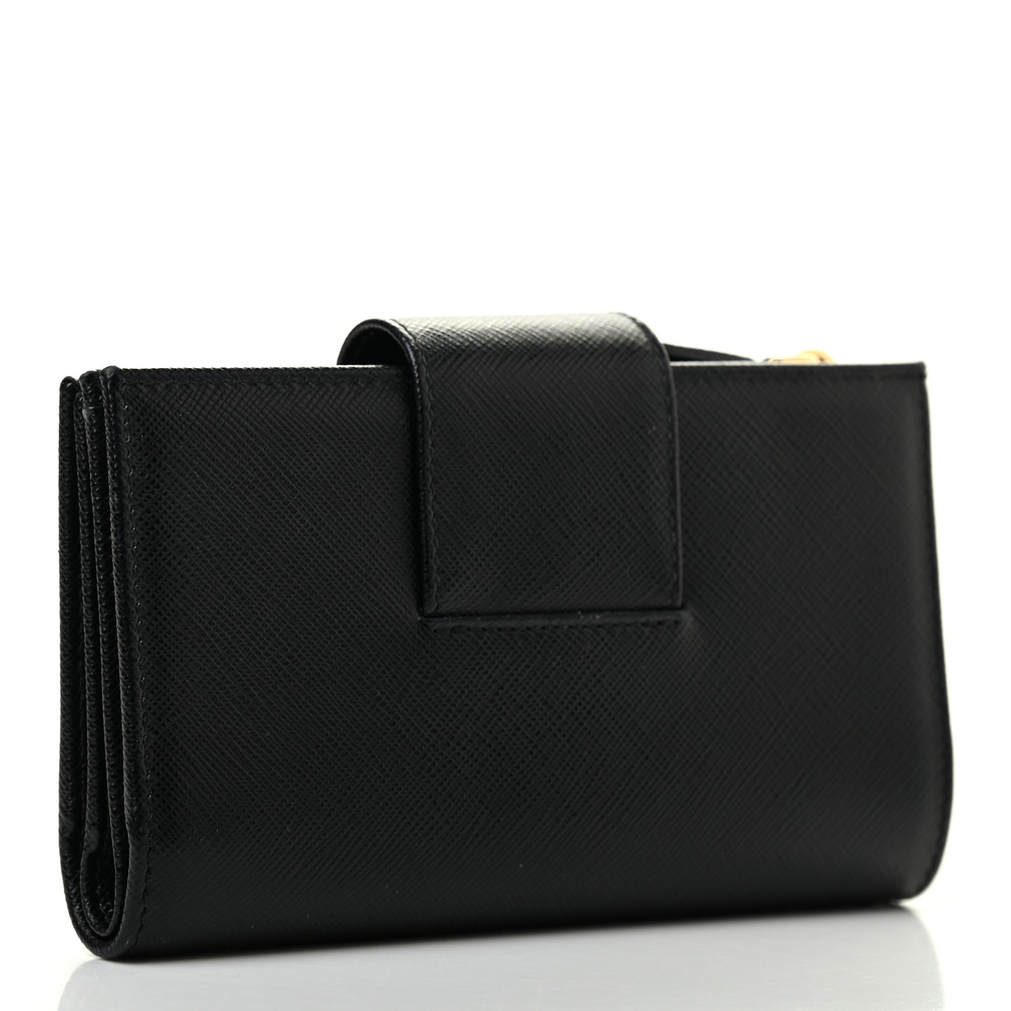 Saffiano Metal Tab Wallet Black
