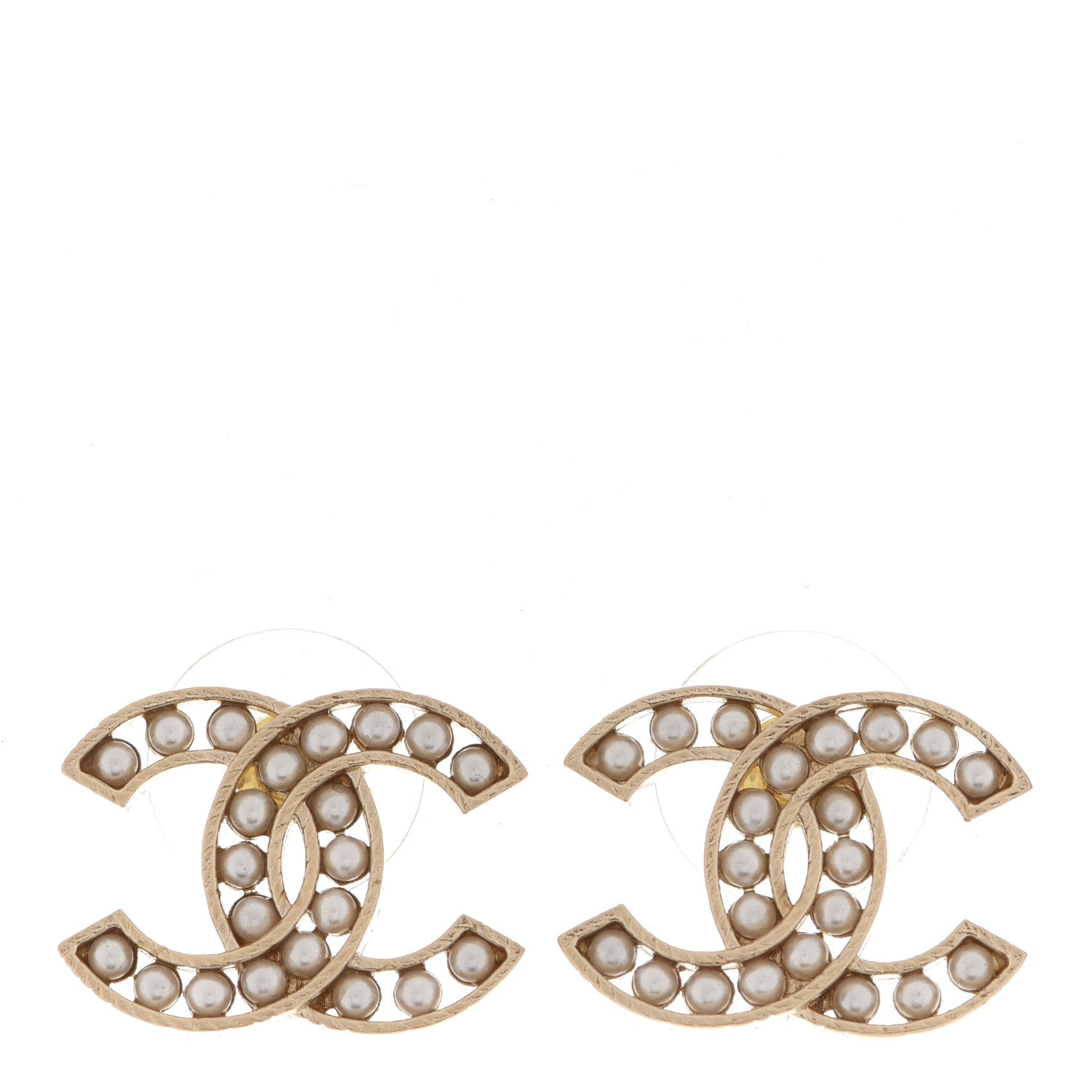 Chanel Pearl CC Earrings Gold 1 of 5