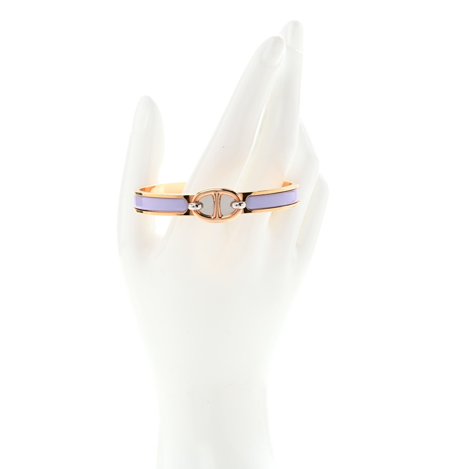 Hermes Enamel Mini Clic Chaine d'Ancre Bracelet GM Parme 2 of 5
