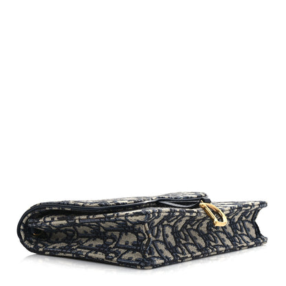 Christian Dior Oblique Saddle Chain Pouch Blue 4 of 8