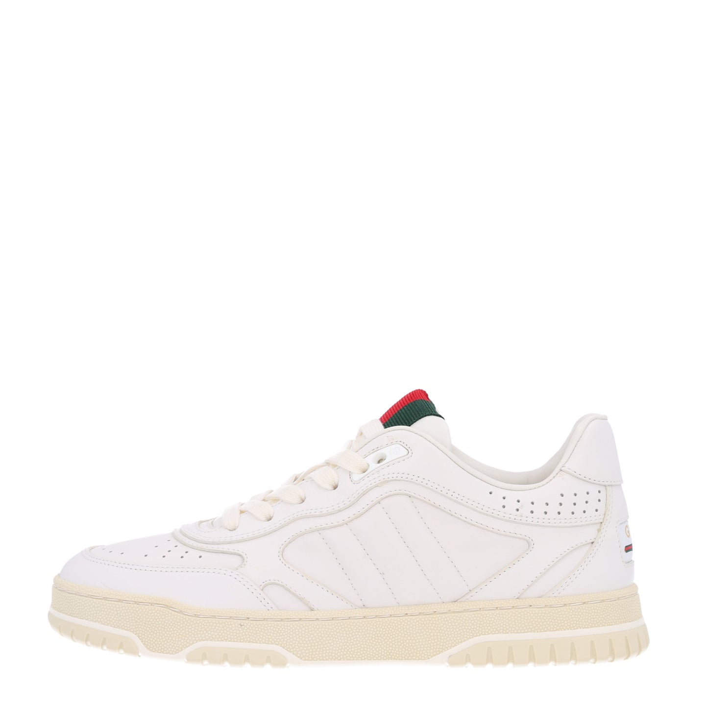 Calfskin Suede Womens Re-Web Sneakers 38.5 White Red