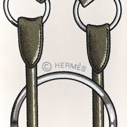 Hermes Silk Lambskin Jumping Fringed Twilly Creme Kaki Beige Dore 3 of 4