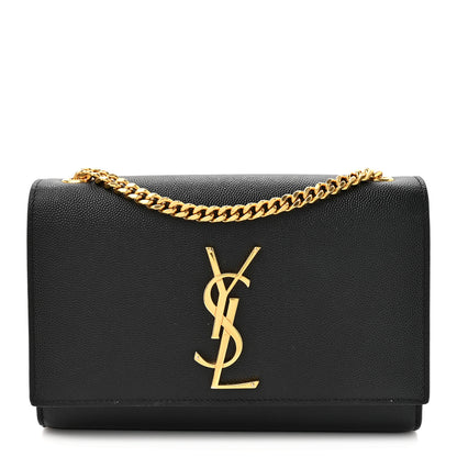 Saint Laurent Grain De Poudre Small Monogram Kate Satchel Black 1 of 10