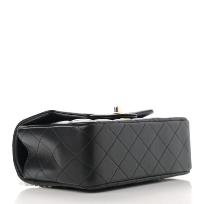 Chanel Lambskin Quilted Mini Top Handle Rectangular Flap Black 4 of 11