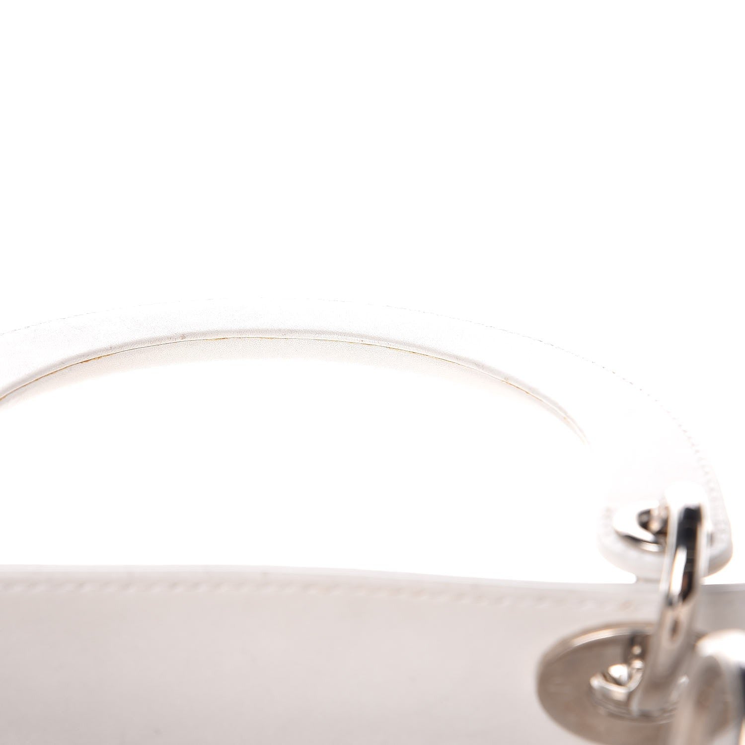Christian Dior Lambskin Studded Cannage Medium Lady Dior White 13 of 14
