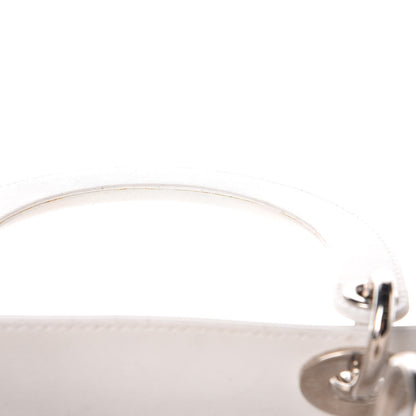 Christian Dior Lambskin Studded Cannage Medium Lady Dior White 13 of 14