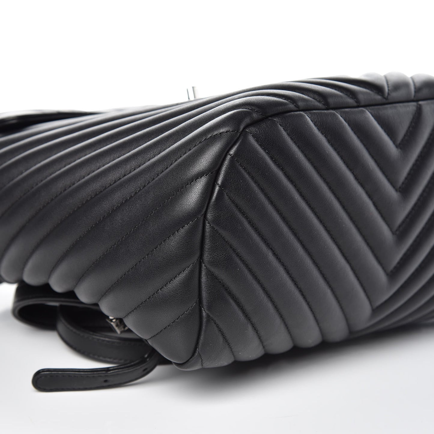 Calfskin Chevron Quilted Large Urban Spirit Backpack Black