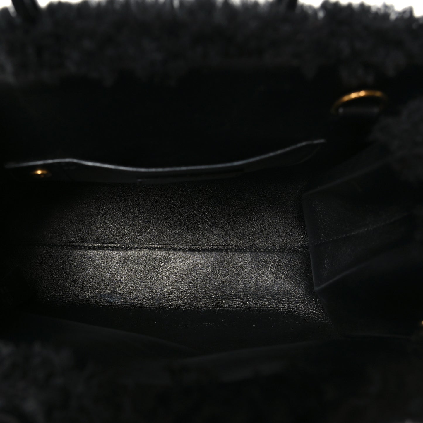 Shearling Nano Sac De Jour Black