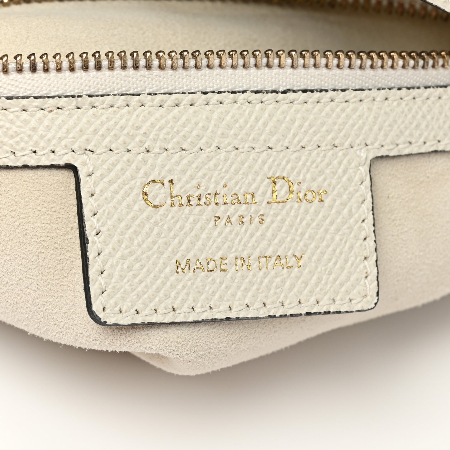 Grained Calfskin Saddle Bag White
