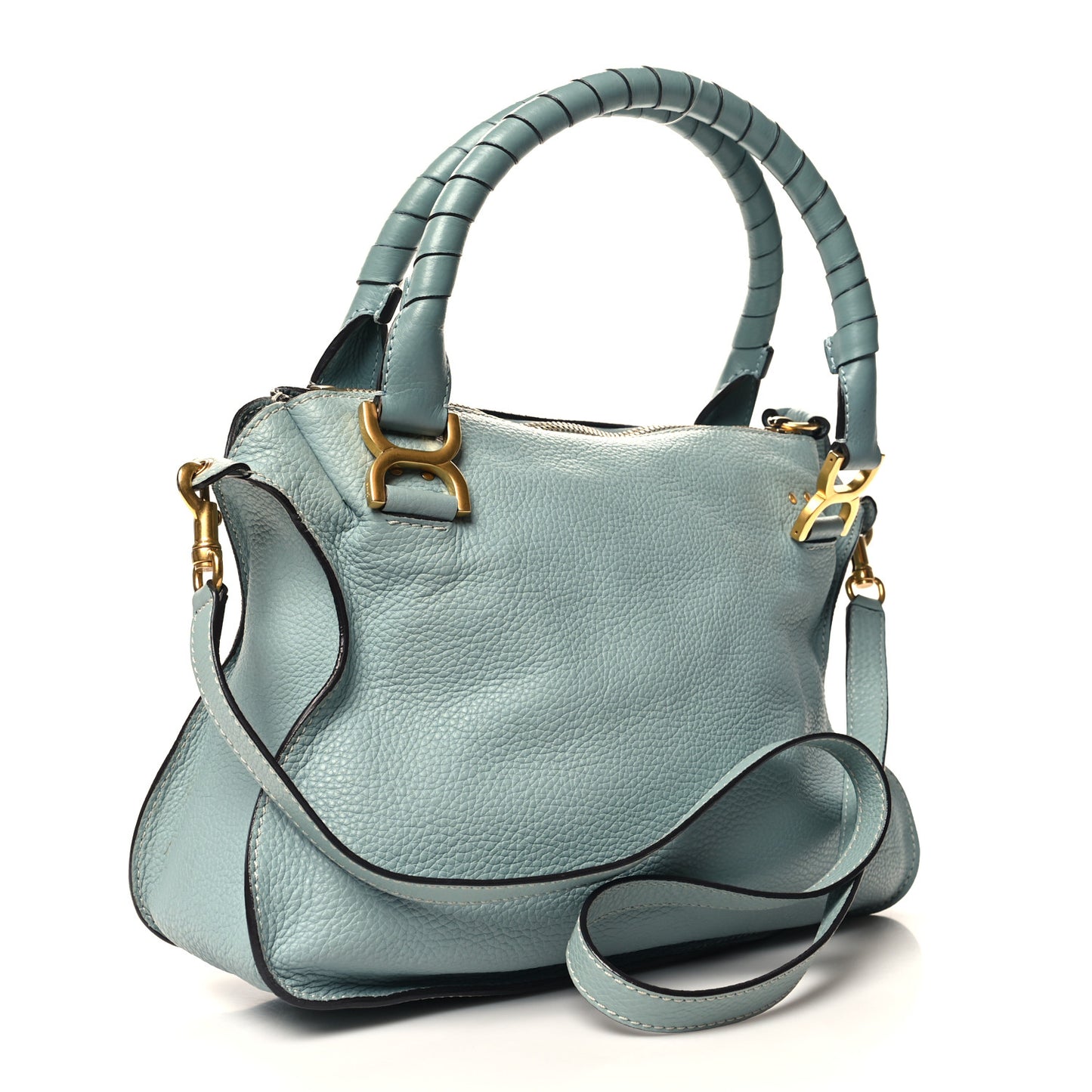 Calfskin Medium Marcie Satchel Faded Blue