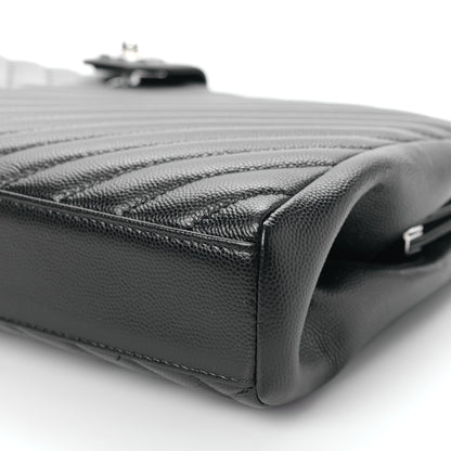 Chanel Caviar Chevron Quilted Framed Clutch Black 9 of 9