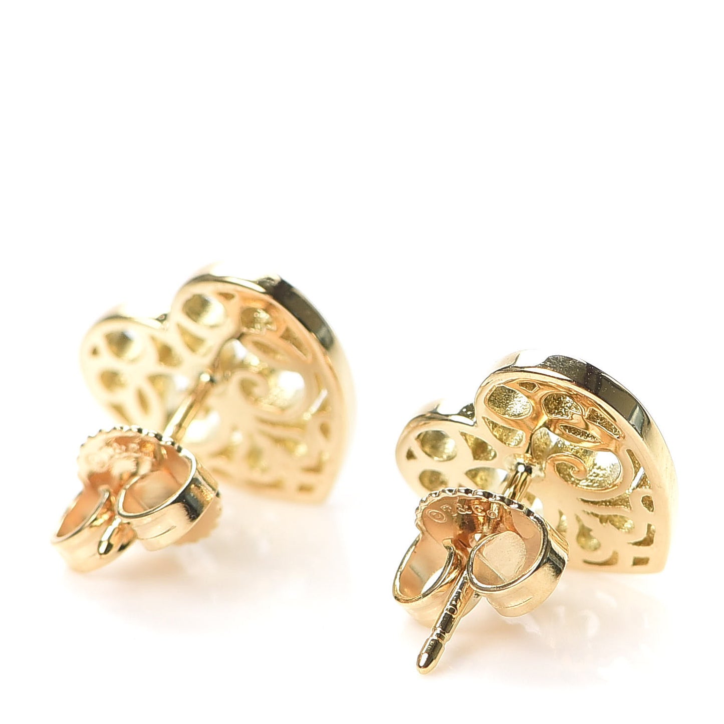 18K Yellow Gold Enchant Heart Earrings