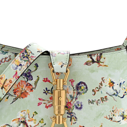 Gucci New Shangai Calfskin Soave Amore Printed Small Jackie 1961 Hobo Mint Green 8 of 12