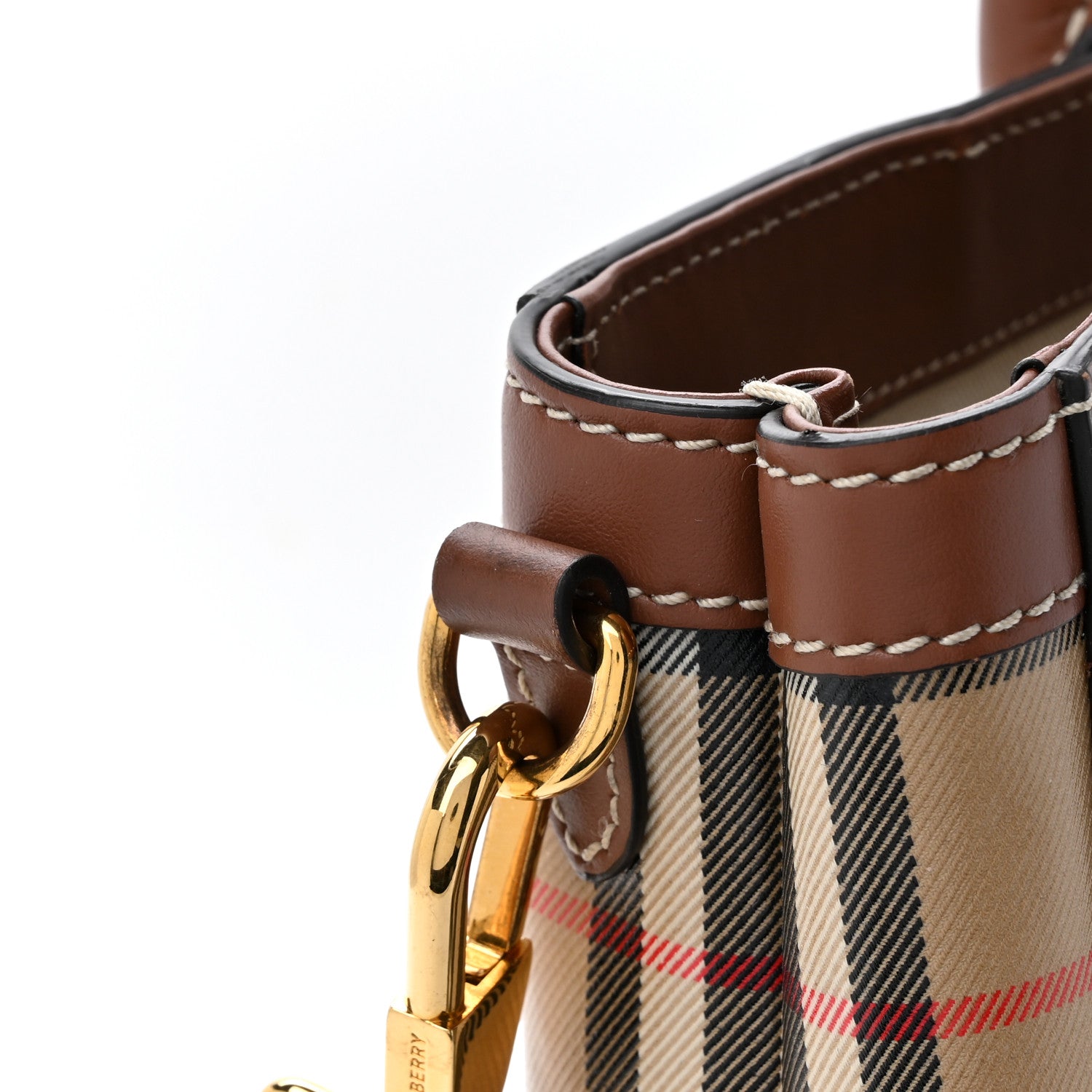 Burberry Vintage Check Calfskin Kane Tote Bag Beige Brown 13 of 18