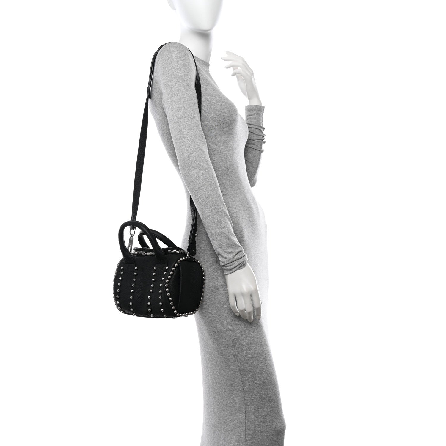 Alexander Wang Calfskin Studded Mini Rockie Matte Black Rhodium Hardware 2 of 10
