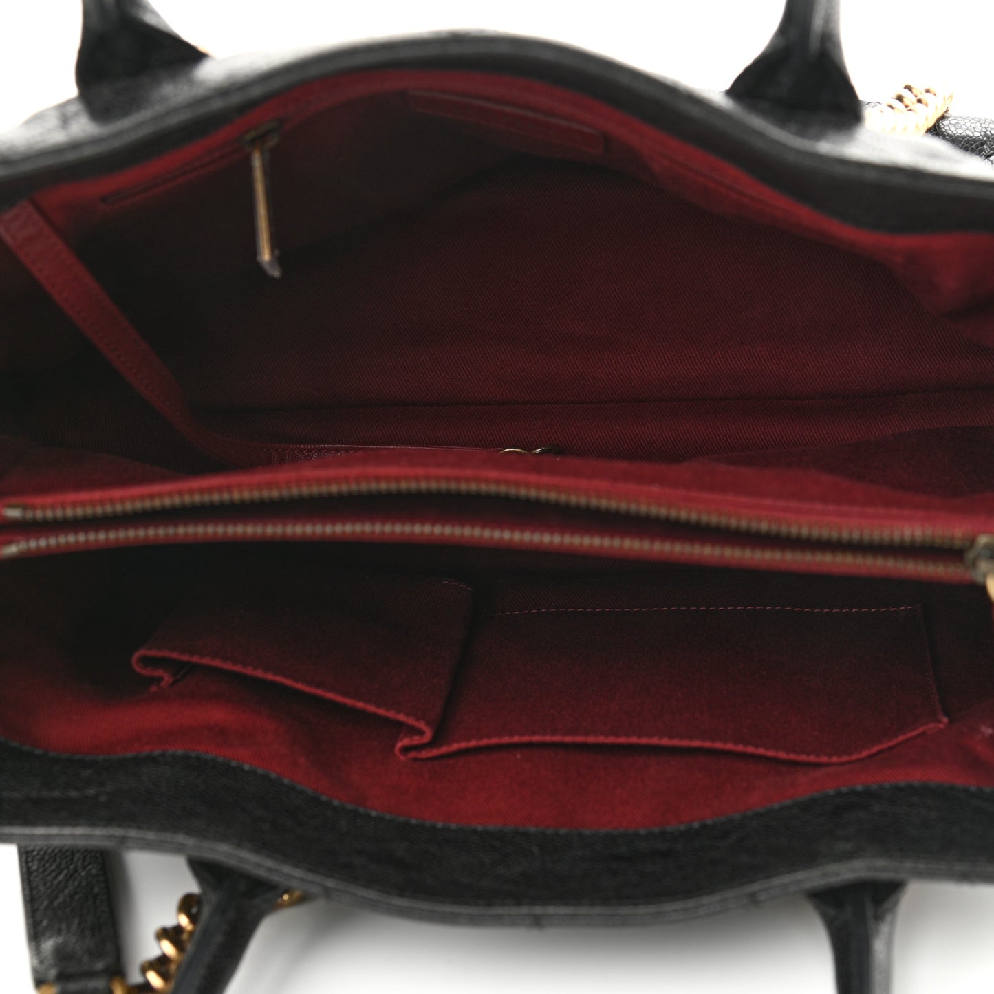 Glazed Caviar Quilted Small Shiva Tote Black