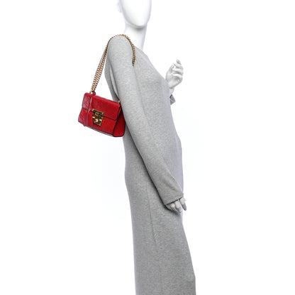 Gucci Guccissima Small Padlock Shoulder Bag Hibiscus Red 2 of 13