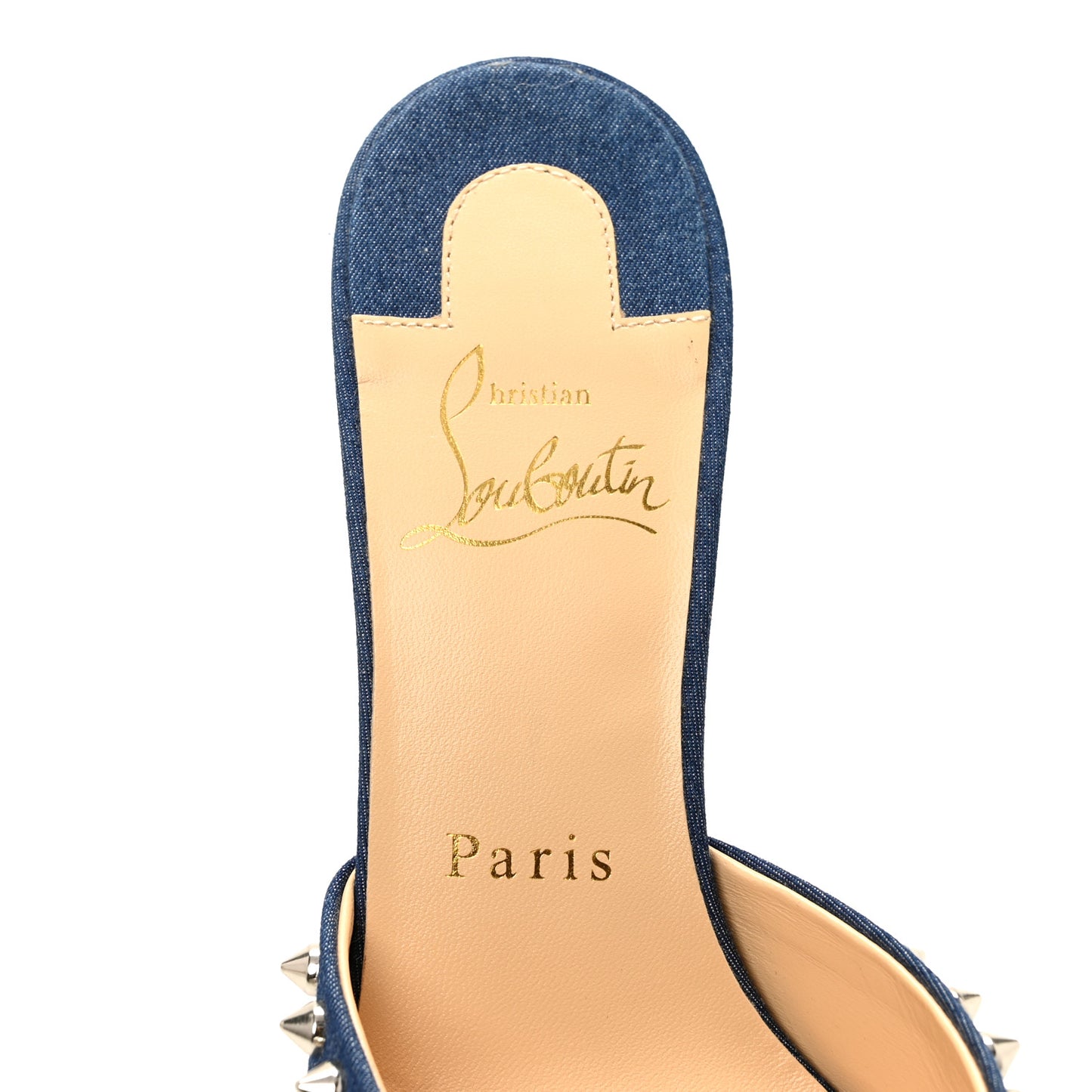 Denim Spikes Me Dolly 85mm Sandals 35.5 Blue