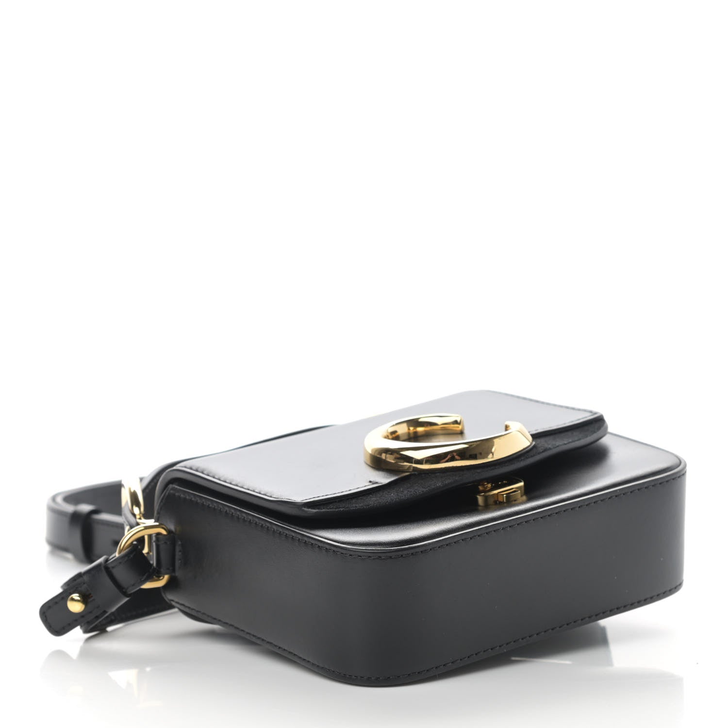 Chloe Shiny Calfskin Suede Mini C Double Carry Black 4 of 14