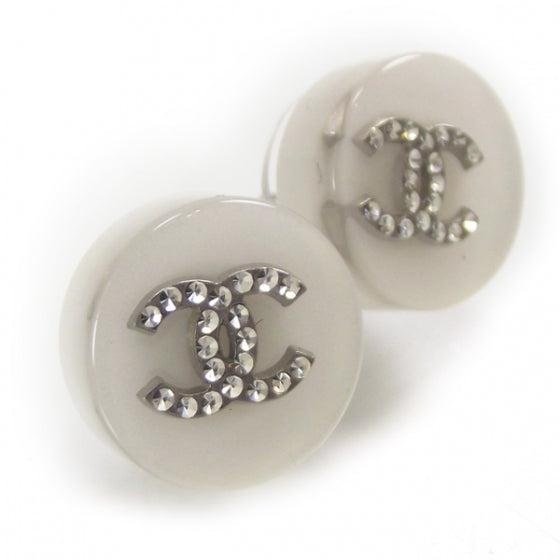 Crystal Snow Flakes Button Earrings