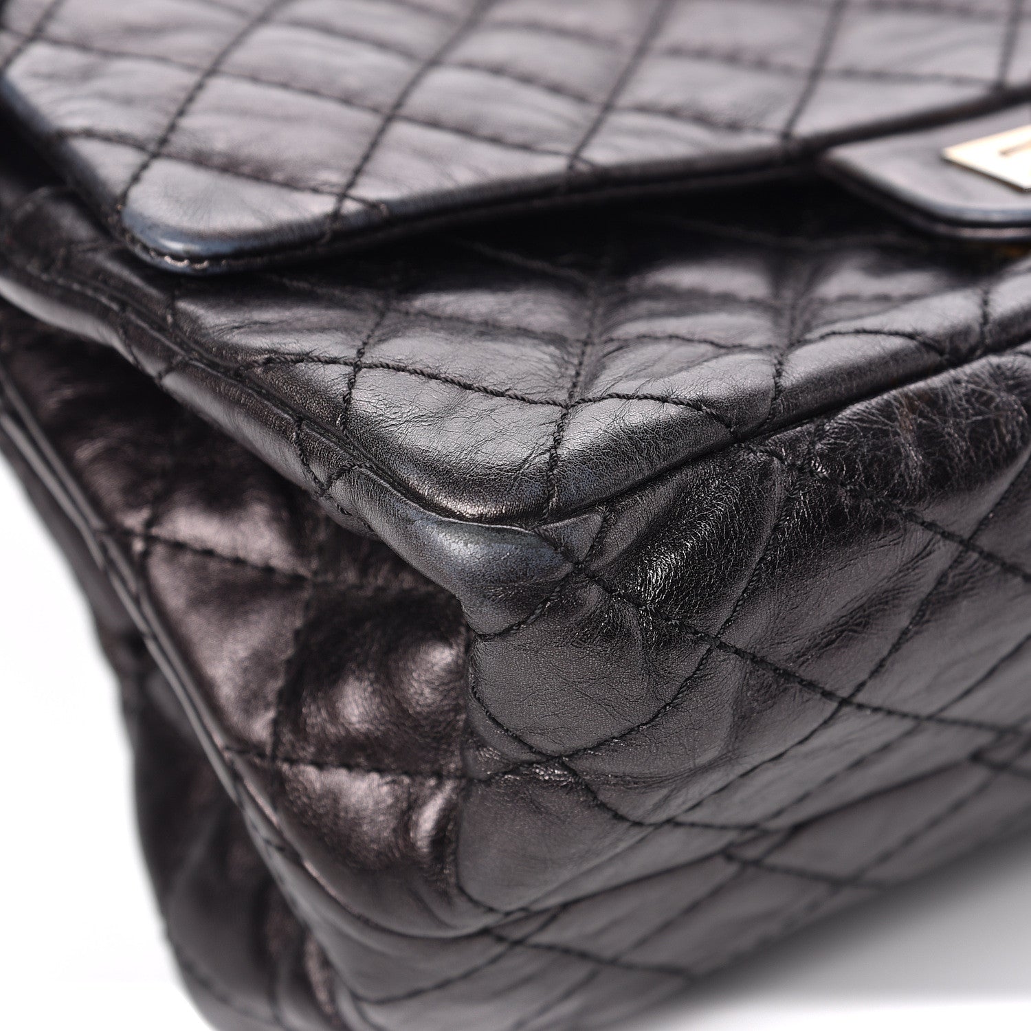 Chanel Metallic Aged Calfskin Accordion Reissue 2.55 Flap Dark Silver 15 of 18
