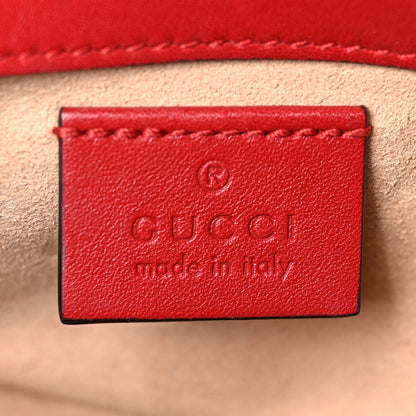 Gucci Calfskin Matelasse Super Mini GG Marmont Shoulder Bag Hibiscus Red 10 of 19