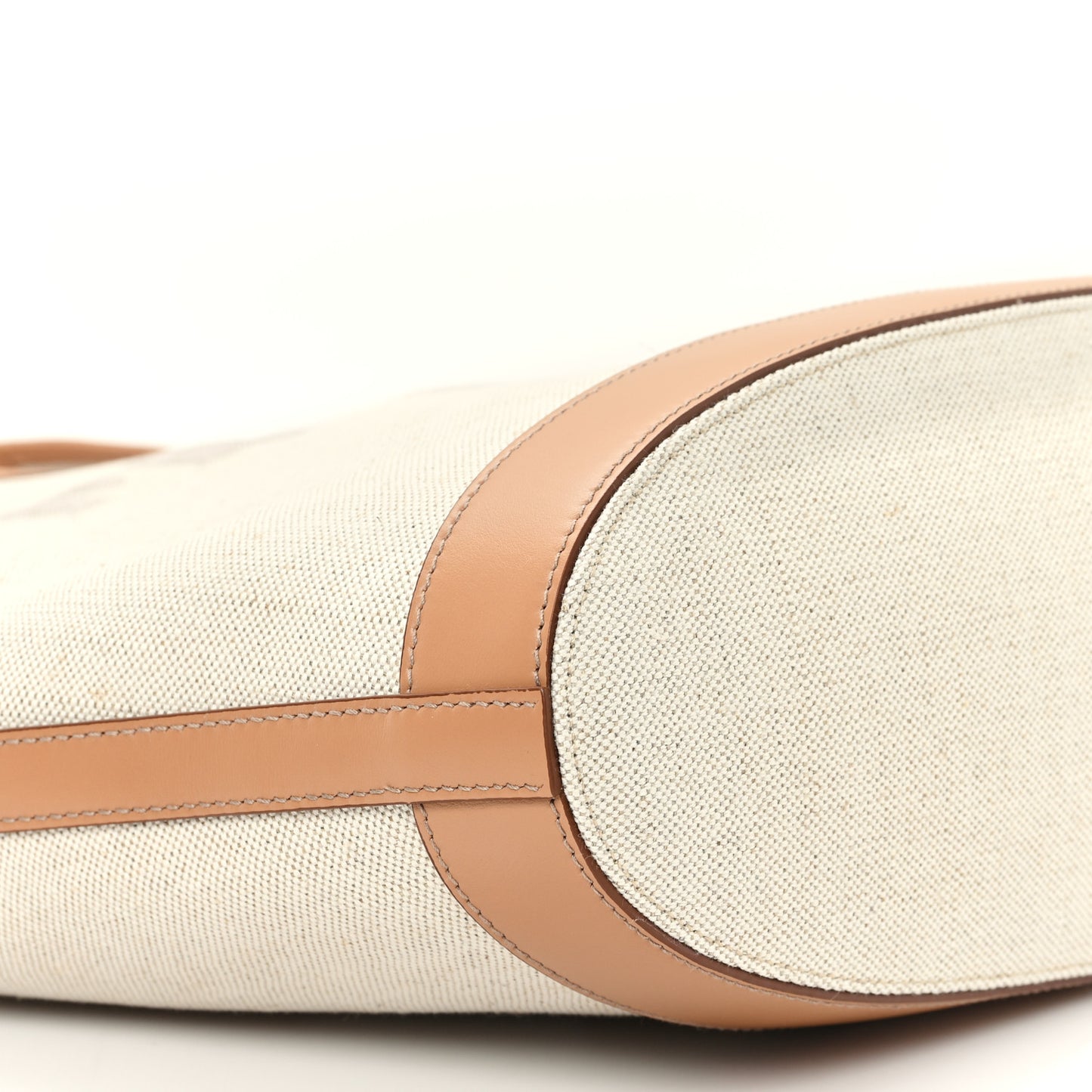 Linen Vitello Medium Logo Tote Natural