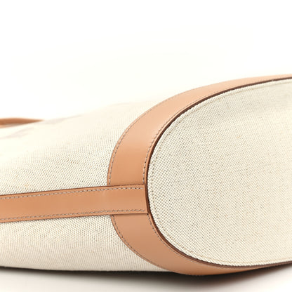 Prada Linen Vitello Medium Logo Tote Natural 9 of 11