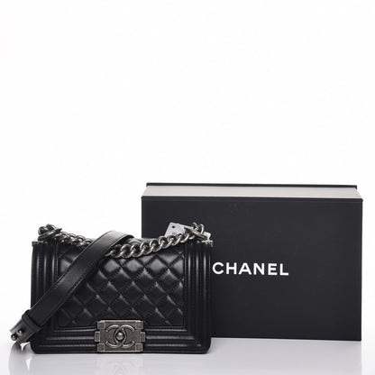 Chanel Lambskin Quilted Small Boy Flap Black 8 of 8