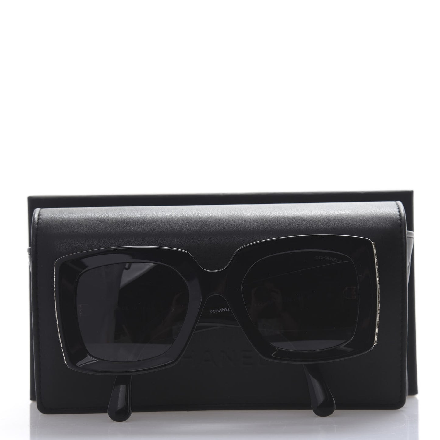 Acetate Rectangle Sunglasses 5435 Black