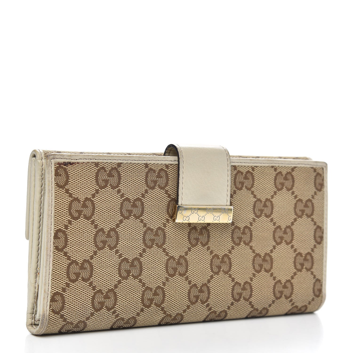 Gucci Monogram Icon Bar Continental Flap Wallet Off White 3 of 14