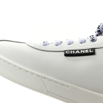 Chanel Calfskin CC Womens Sneakers 36.5 White 10 of 11