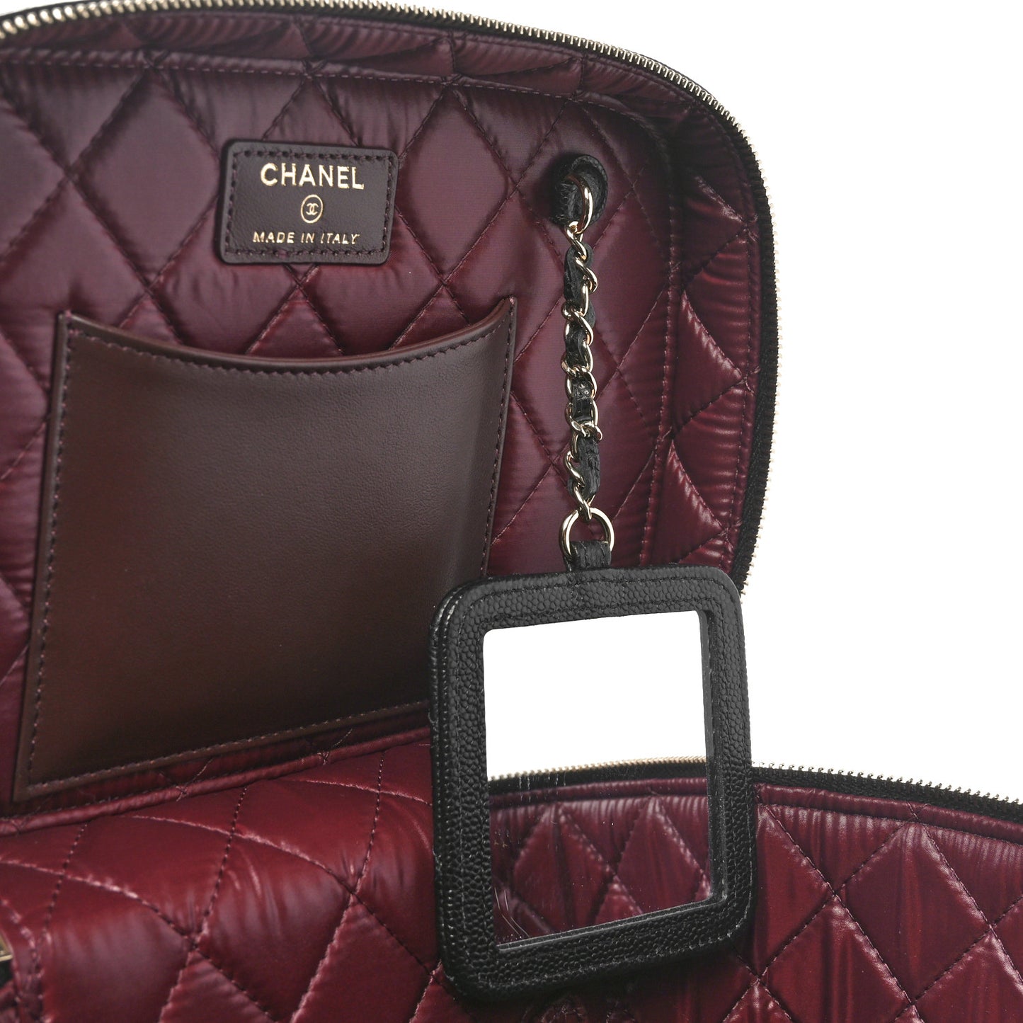 Caviar Quilted Large Vanity Pouch Black