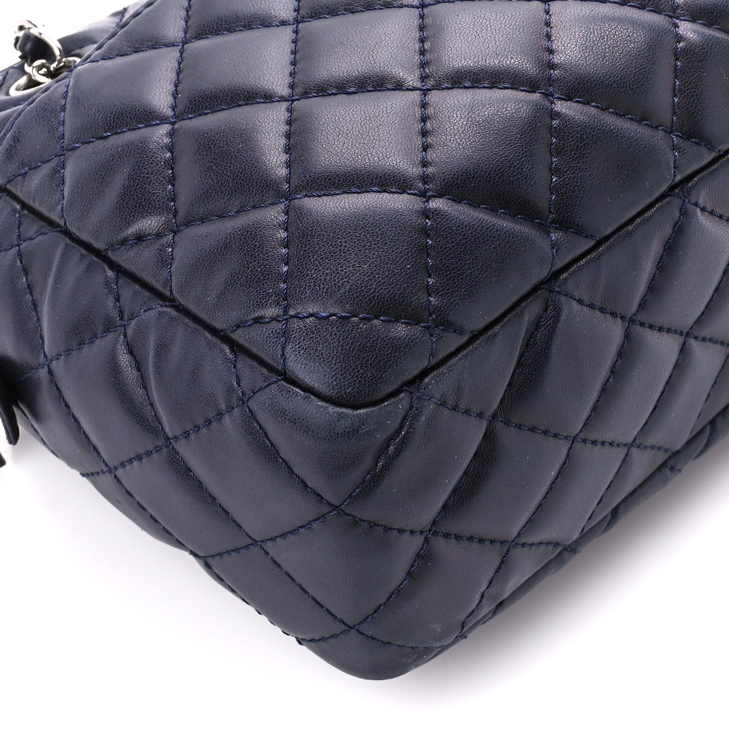 Chanel Lambskin Quilted Medium Camera Case Navy Blue 10 of 12