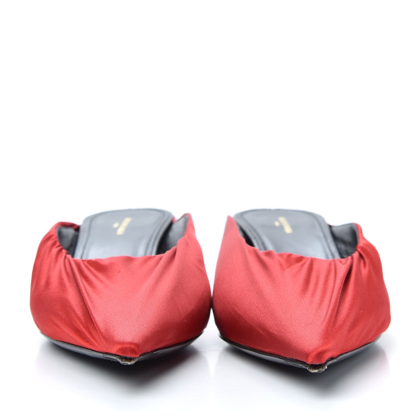 Satin De Soie Skimmer Mules 39.5 Rouge Cardinal